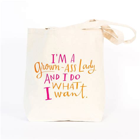 Grown Ass Lady Reusable Tote Bag By Em And Friends