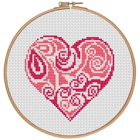 Free cross stitch patterns pdf. MORE for FREE - Love Heart Red - Counted Cross stitch ...