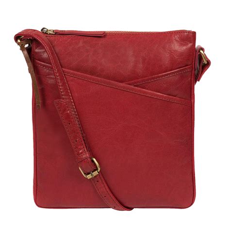 Off Red Leather Cross Body Bag Shoulder Bag