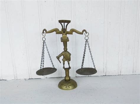 Vintage Brass Scale Of Justice Small Balance Scale