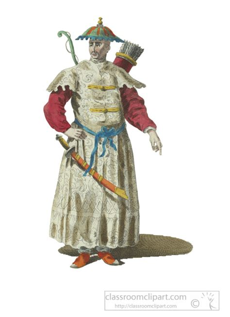 Ancient China Clipart Clothing Of Mandarian War In Chinese Tartary