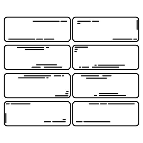 Four Blank Labels Are Shown In The Shape Of Rectangles With Lines On Them