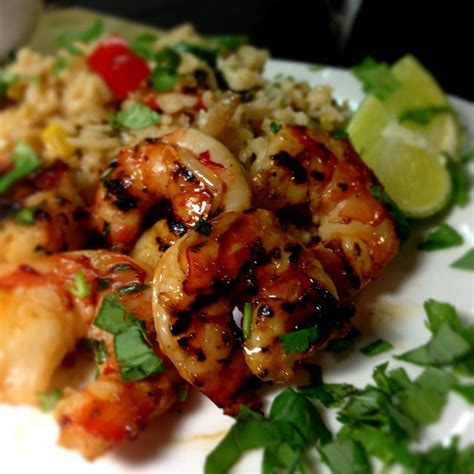 Thai Chili Lemongrass Grilled Shrimp With Sweet Basil And Lime Fried Rice