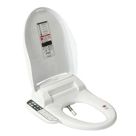 Smartbidet Electric Bidet Seat For Elongated Toilets With Control Panel And Removable Nozzle Cap