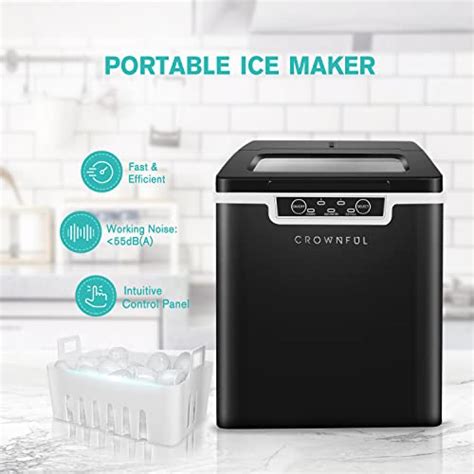Crownful Ice Maker Countertop Machine 9 Bullet Ice Cubes Ready In 8