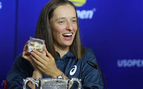 Download Polish Tennis Prodigy Iga Swiatek Takes Questions At A Press Conference Wallpaper