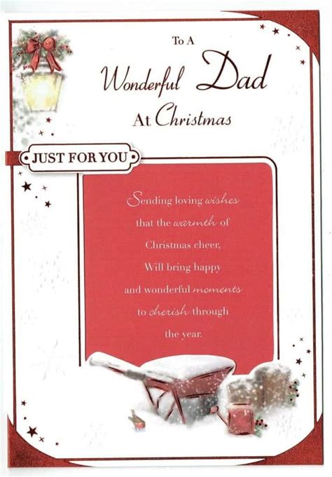 Dad Christmas Card With Sentiment Verse With Love Ts And Cards