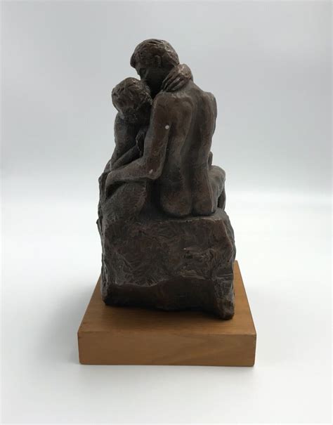 Vintage Austin Productions Nude Man And Woman Kissing Sculpture Statue
