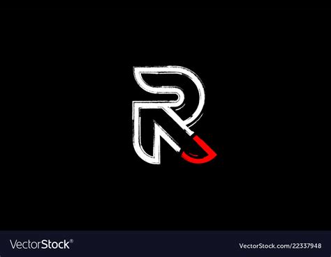 Grunge White Red Black Alphabet Letter R Logo Vector Image