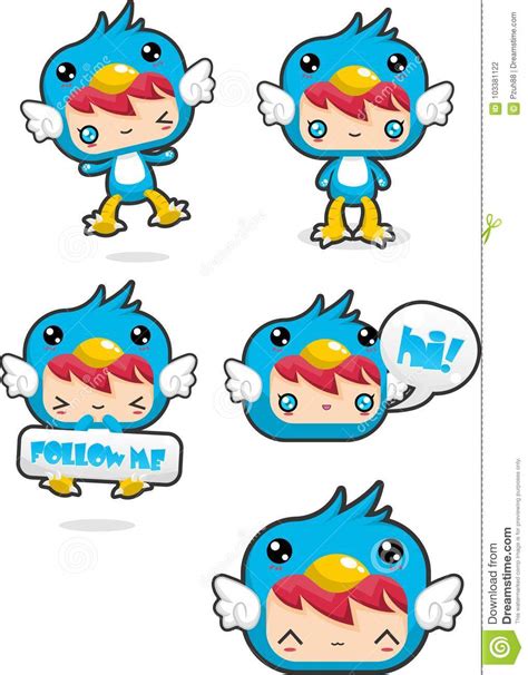 Adorable Girl In Blue Bird Costume Vector Illustration Cartoondealer