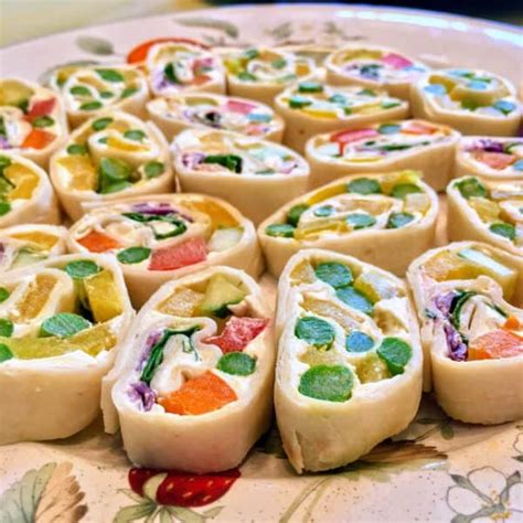 Rainbow Veggie Pinwheels With Savory Cream Cheese Juggling With Julia