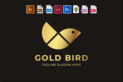 Gold Bird Logo By M9 Design Thehungryjpeg