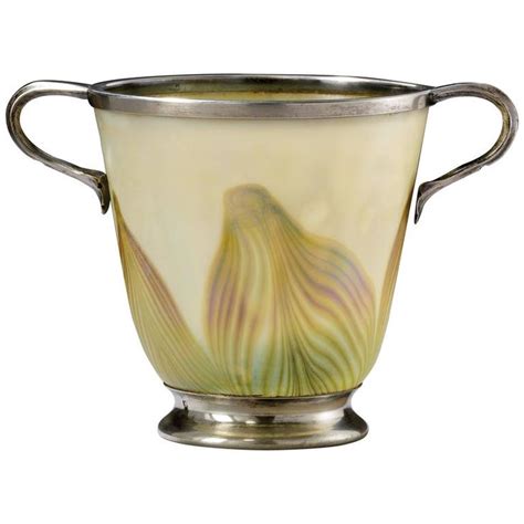 Loetz Alphonse Debain An Art Nouveau Iridescent Glass Bowl Vases