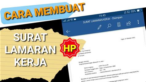 Maybe you would like to learn more about one of these? Cara membuat surat lamaran kerja di hp - YouTube