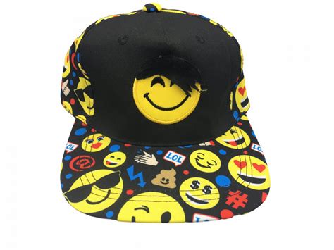 His And Her Amscan Yellow Smiley Face Emoji Emoticon Baseball Snapback Caps