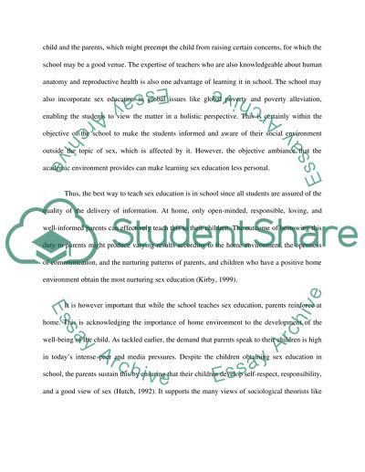 sex education essay example topics and well written essays 500 words