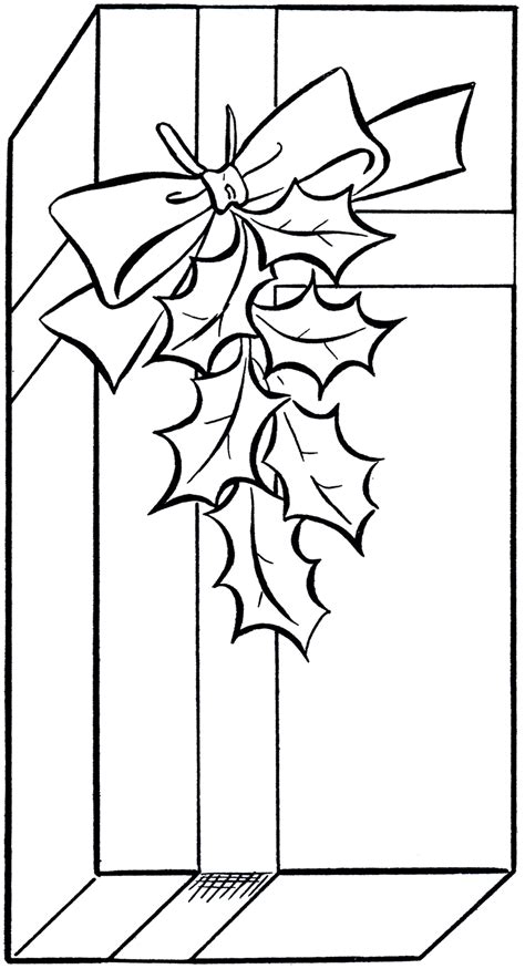 Wow, when was the last time i did gift art.? Holiday Gift Clip Art Image - Coloring Page! - The ...