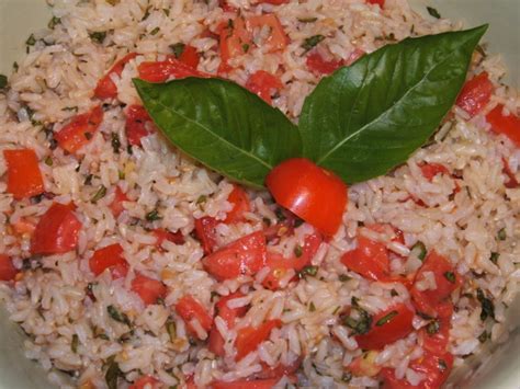 Brown Rice Tomatoes And Basil Recipe Genius Kitchen