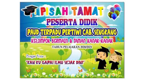 Desain Spanduk Pisah Tamat Tk Paud Youtube