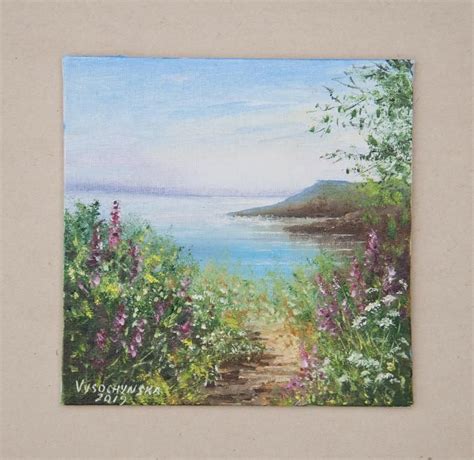 Floral Landscape Oil Painting Original Art Small Summer Etsy In 2020