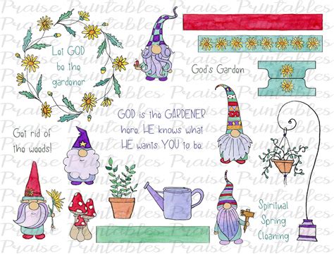 God's Garden Gnomes Bible Journaling Kit (Instant Download) - Etsy