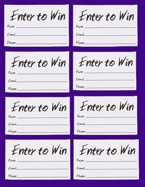 Free Printable Enter To Win Template Word