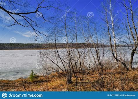 Early Spring Ice Melts On The Lake Stock Image Image Of Landscape