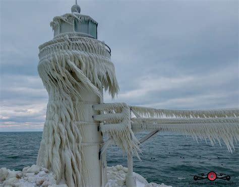 Winter Storm Brings Lake Michigan Rare Ice Sculptures