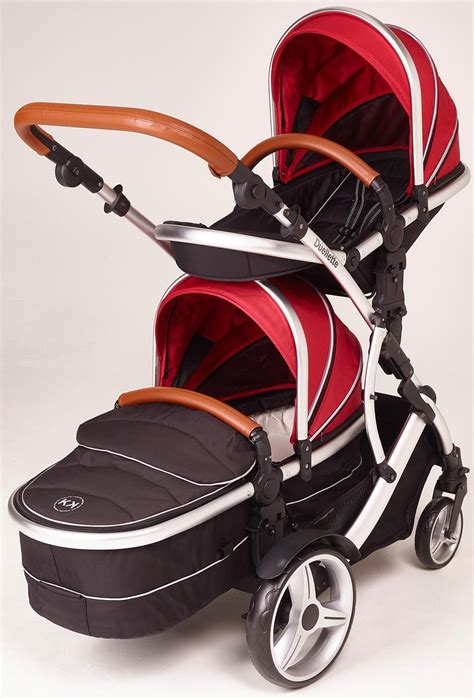 Kids Kargo Duellette BS Combi Plus Twin Pushchair Pram - Red