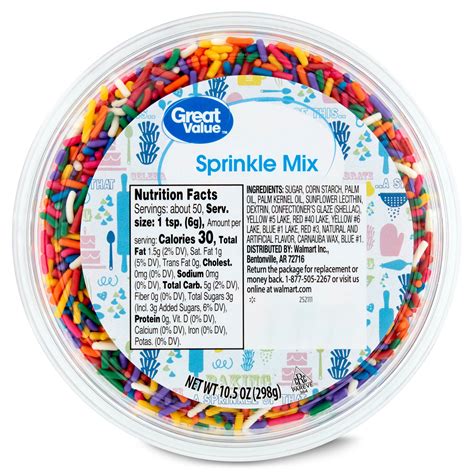 Great Value Rainbow Sprinkles 105 Oz