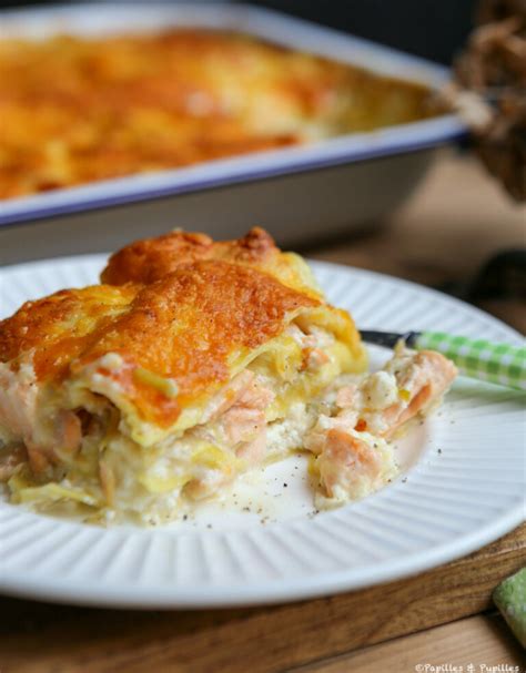 Lasagnes maison au saumon et aux poireaux