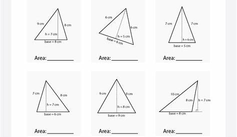 perimeter and area of triangle worksheet