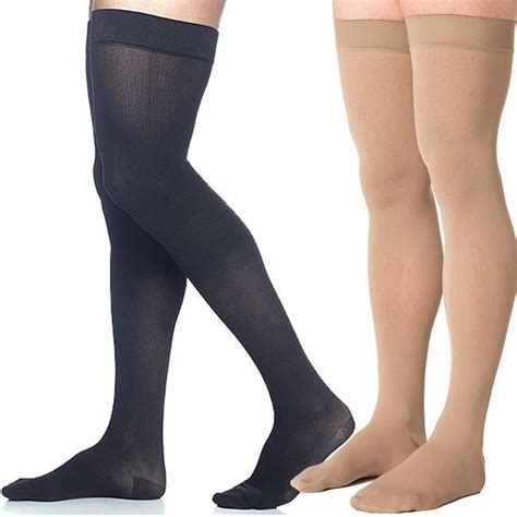 Sigvaris Microfiber Mens Thigh High 30 40mmhg Compression Support Stockings Grip Top