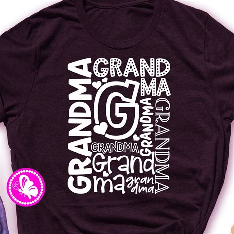 Grandma Svg File Grandmother Shirt Svg Files For Cricut Design From Different Fonts