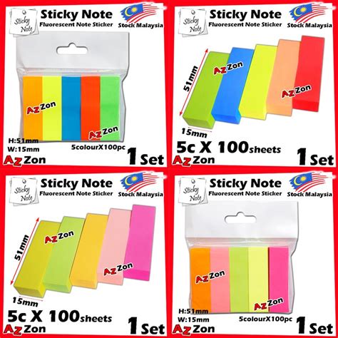 Sticky Note Memo Pad Fluorescent Note Sticker Post It Sign Here Sticky