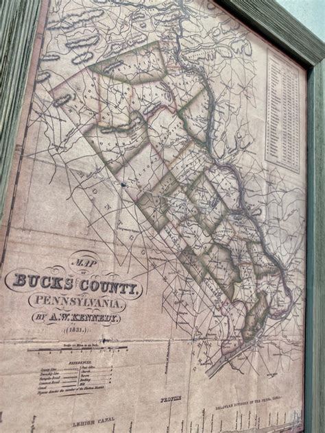 Bucks County PA Circa 1800's Framed Map | Etsy