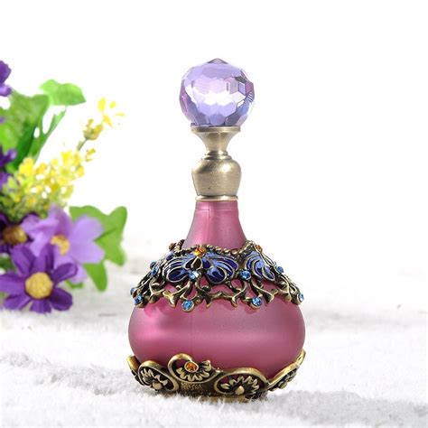Handd 25ml Purple Vintage Refillable Crystal Decor Perfume Bottle