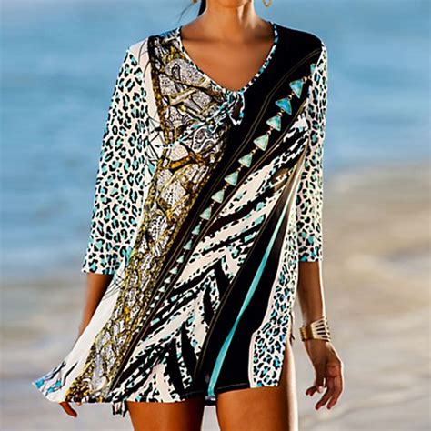 New Cotton Swimsuit Cover Up Womens Print Sarong Beach