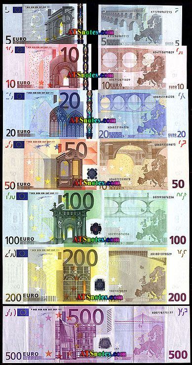 European Currency Euro Banknoten Money Template Banknote Collection Banknotes Money Money