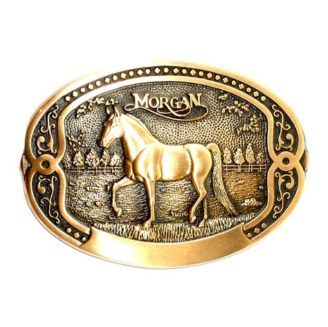 Morgan Horse Tony Lama Breeder Series Brass Belt Buckle