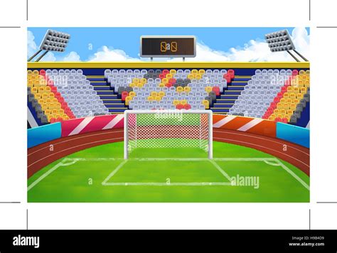 Stadium Football Goal Vector Background Stock Vector Image And Art Alamy