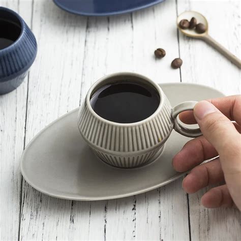 Ml Matte Espresso Coffee Cups And Saucers Ceramic Concentrated