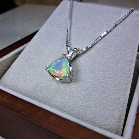 Genuine Trillion Fire Opal Necklace Beautiful Opal Necklace Etsy