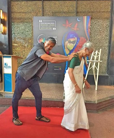 Watch Milind Soman Mother Doing Plank At The Age Of 78