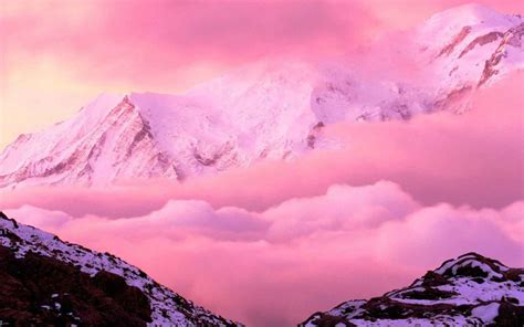 Pink Mountains Hd Nature Wallpapers For Mobile And Desktop