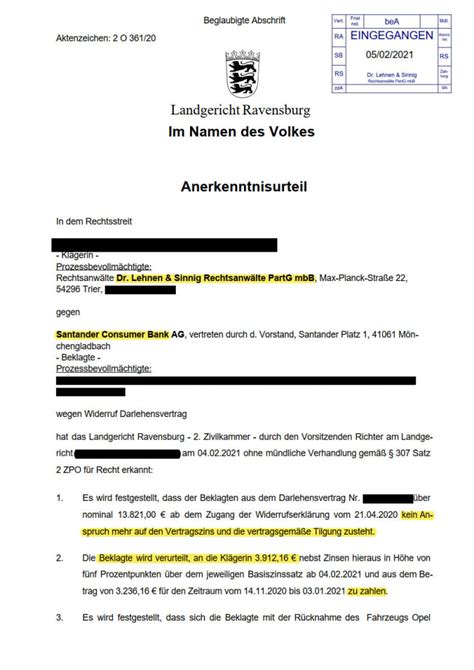 Die santander bank ist die grösste spanische bank und gehört auch auf dem europäischen parkett mittlerweile nicht mehr zu den kleinen banken. Autokreditwiderruf: Kunde der Santander Bank fährt ...