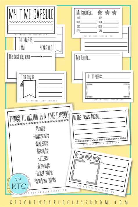 Time Capsules Ideas And Printables For Kids The Kitchen Table Classroom
