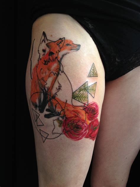 Watercolor Fox Tattoo Flawssy
