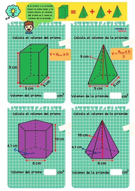 Ejercicio De Volumen De Prisma Y Pirámide Prismas Y Piramides