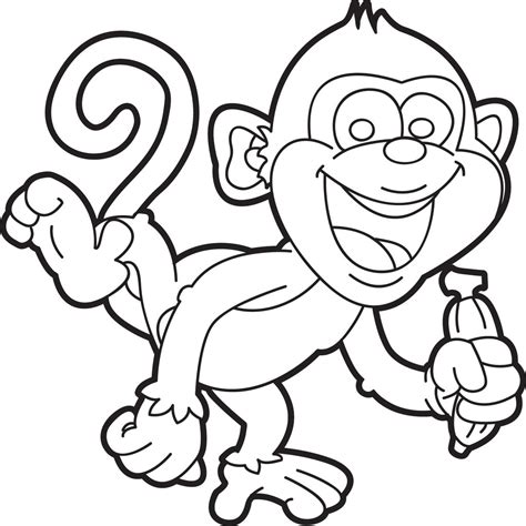 These free printable monkey coloring pages online will help your kid learn about different kinds of monkeys and will also provide fun hours for kids too. Printable Cartoon Monkey Coloring Page for Kids - SupplyMe